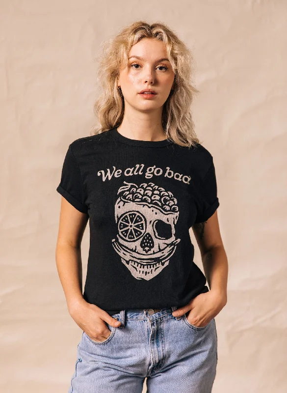 printed short sleeve shirt for casual outings -We All Go Bad Tee