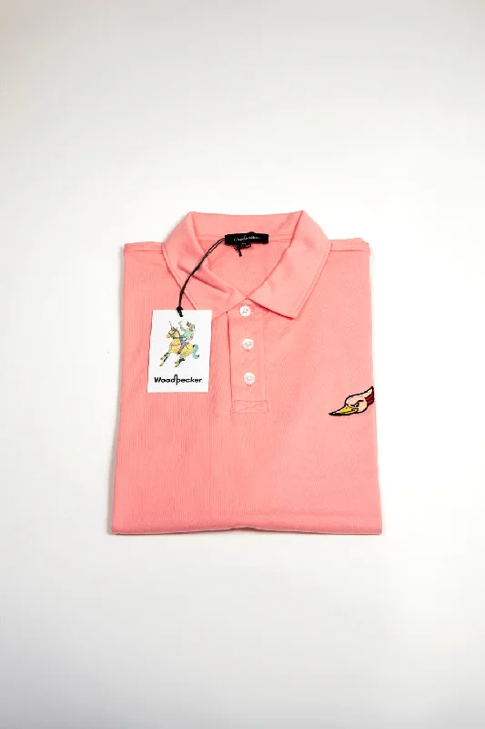 short sleeve shirt with abstract print -WOODPECKER Men's Pima Cotton Polo Shirts Pink