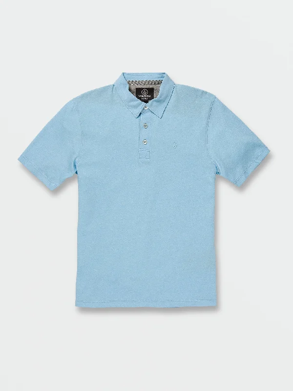 short sleeve t-shirt with modern graphics -Big Boys Wowzer Polo Short Sleeve Shirt - Arctic Blue