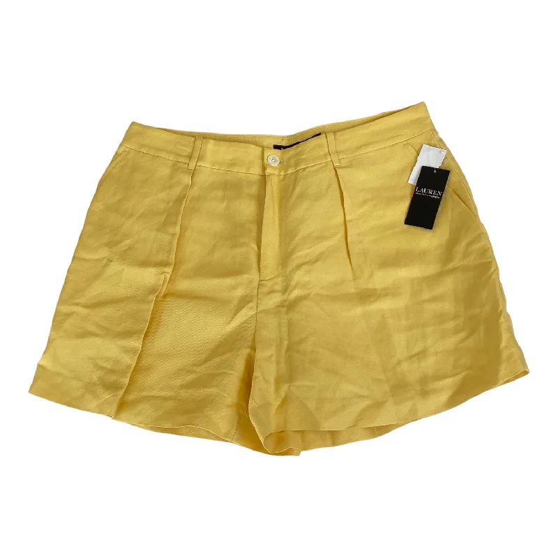 high-waisted denim pants -Yellow Shorts Lauren By Ralph Lauren, Size 14