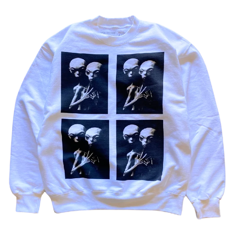 short sleeve shirt with fashionable prints -Alien Portrait Crewneck