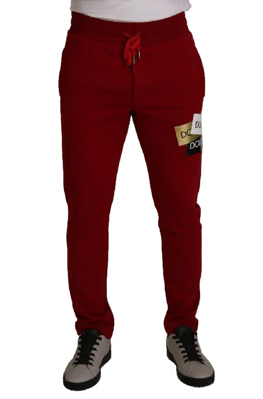 breathable pants for casual wear -Dolce & Gabbana Elegant  Jogging Pants with Drawstring Men's Closure