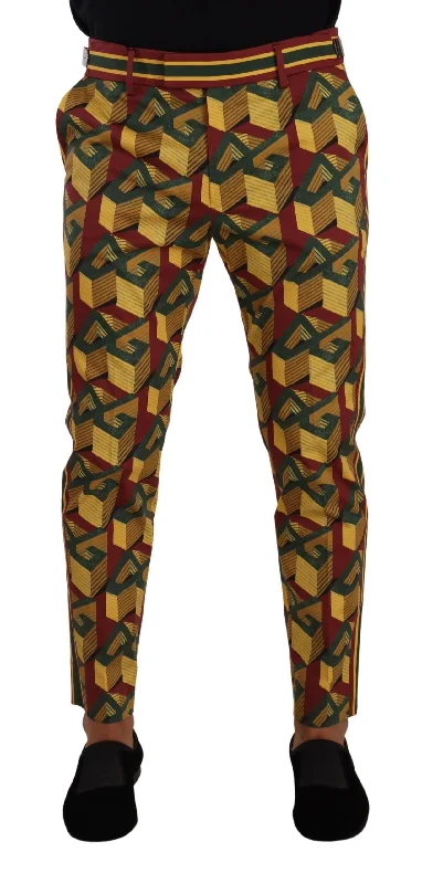 dressy leggings for office wear -Dolce & Gabbana Elegant  Tape Pants for Men's Men