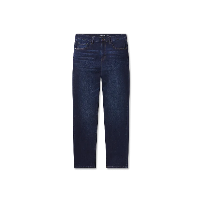 wool pants for winter -Greenville Stretch Denim Jean - Navy