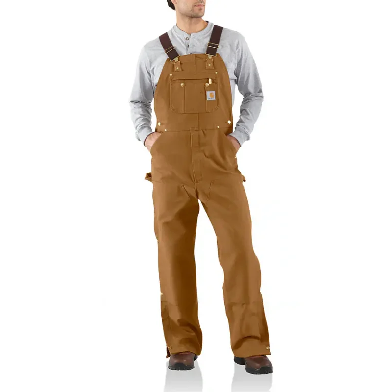 chic pants for women -Loose Fit Firm Duck Bib Overalls 106671