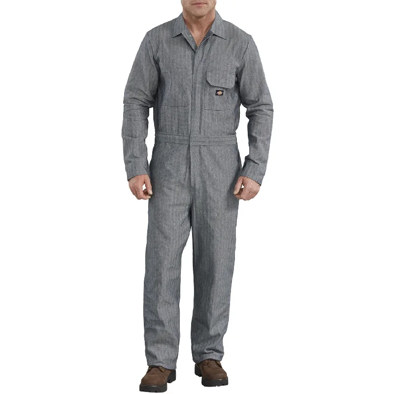 high-waist cargo pants -Men's Fisher Striped Cotton Coveralls 48977FS