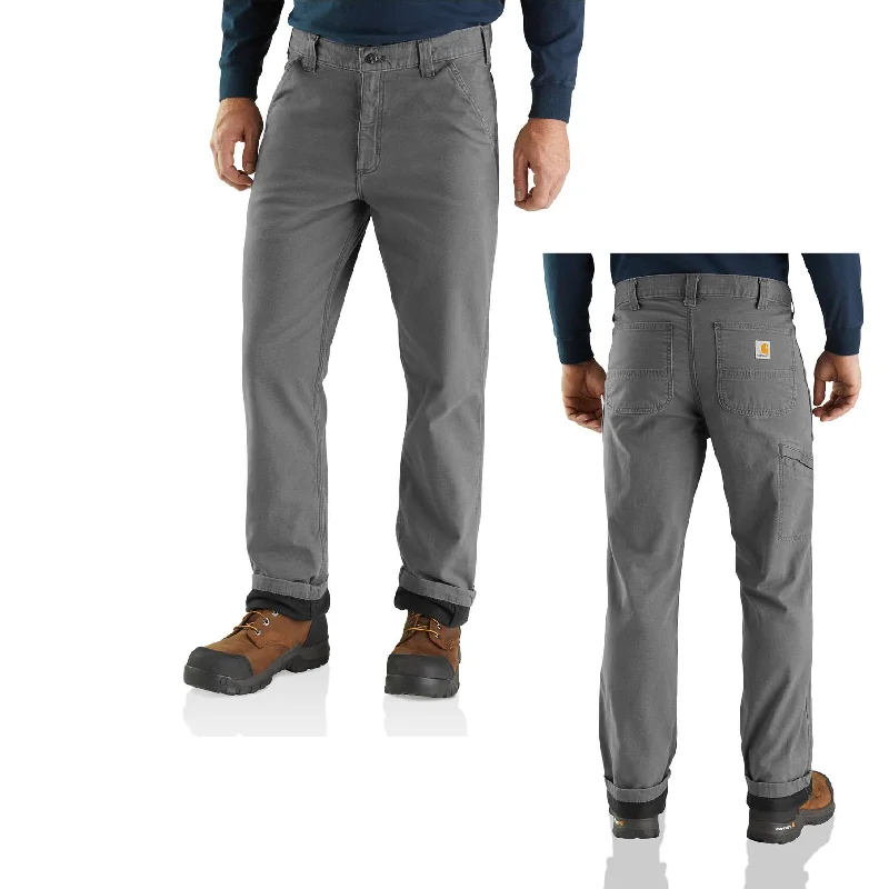 rugged outdoor pants for men -Men's Flannel Lined Relaxed Fit Rugged Flex Pants 103342