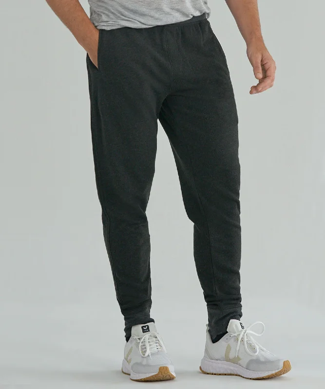 warm workout pants for men -French Terry Sweatpants - Heather Charcoal