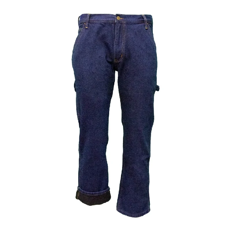 soft denim pants for women -Men's Performance Comfort Fleece Lined Dungarees 432.45