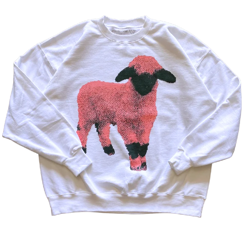 loose fit short sleeve t-shirt for everyday use -Pink Lamb Crewneck