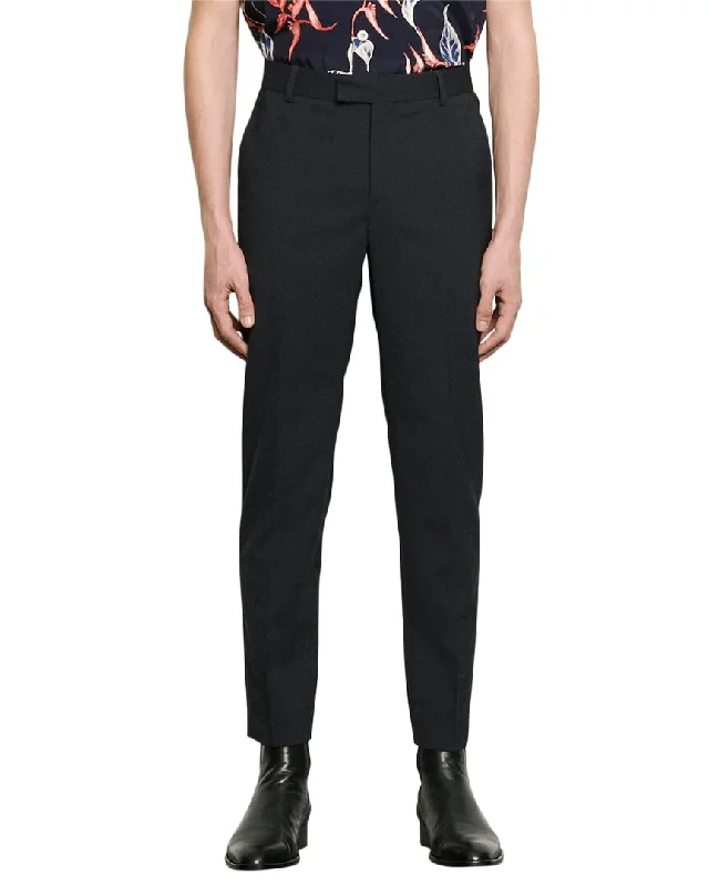 casual work pants for women -Sandro Jupiter Wool-Blend Pant