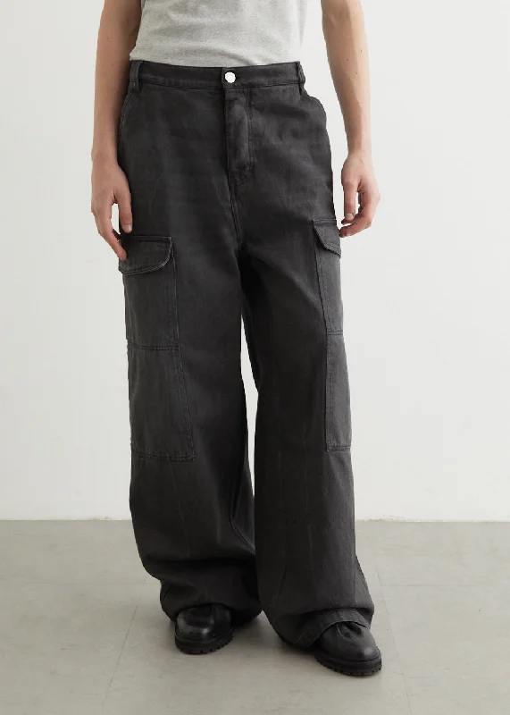 comfortable shorts and pants set -Worker Baggy Pants